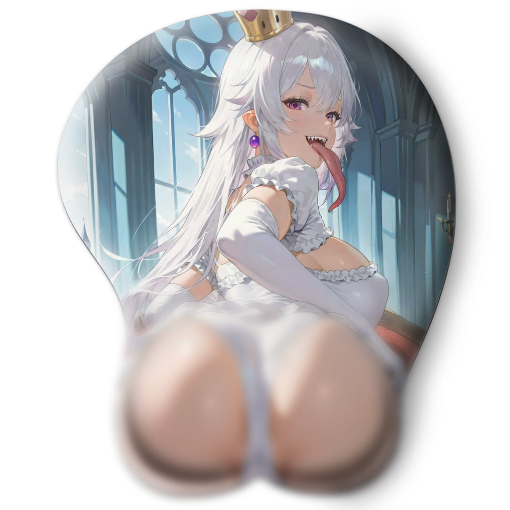 3D butt Anime Mouse Pad with Silicone Wrist Support, Non-Slip Ergonomic Shape, Super Mario game Character Boosette #02
