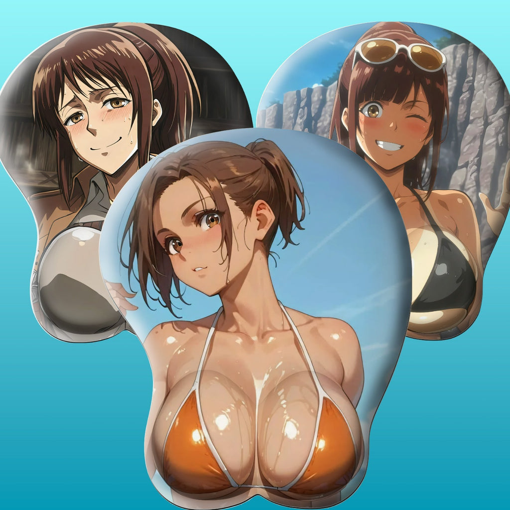 3D Oppai Anime Mouse Pad with Ergonomic Wrist Support XL, New Sasha #01
