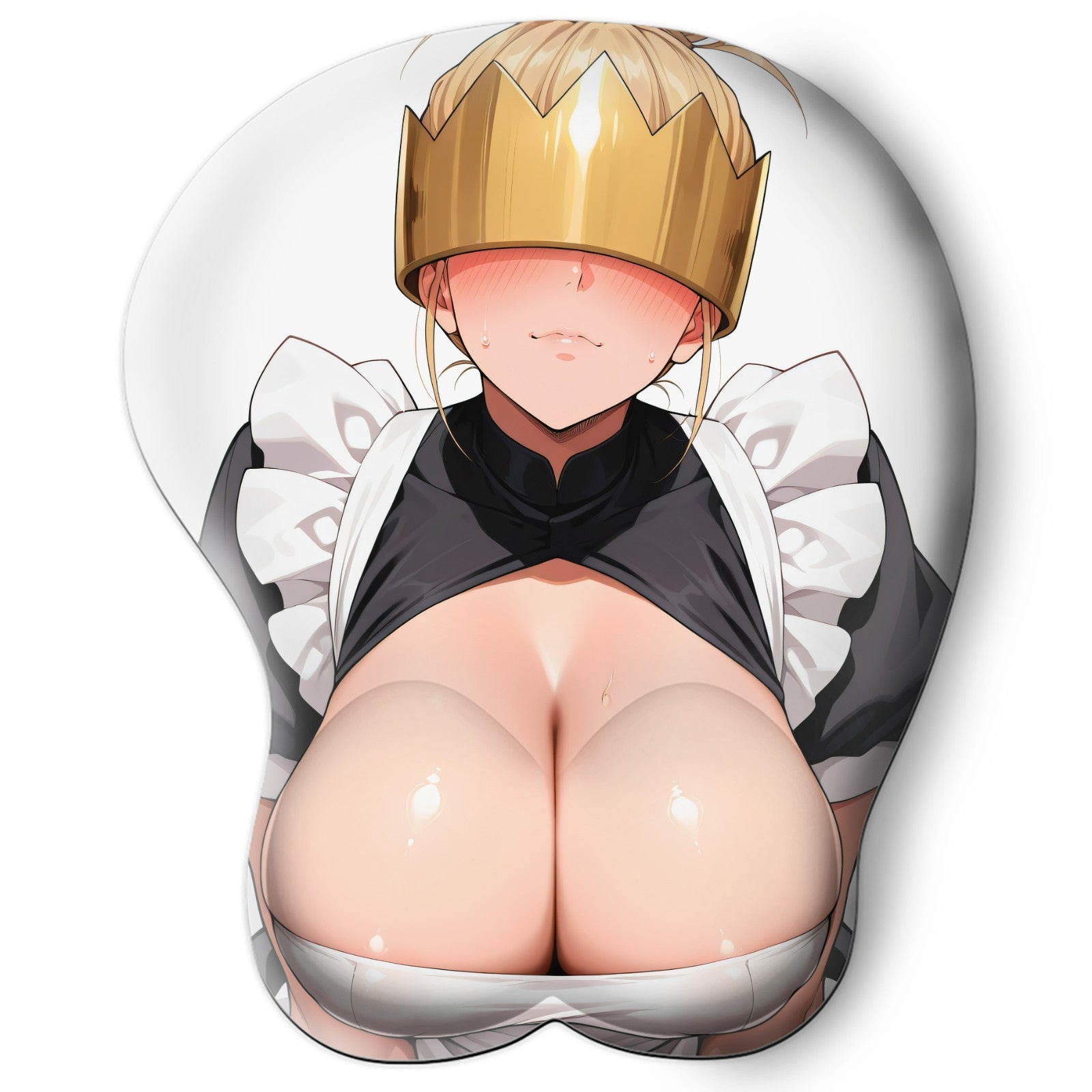 3D oppai Anime Mouse Pad with Silicone Wrist Support, Non-Slip Ergonomic Shape, Fire Force Anime Character Haumea #01