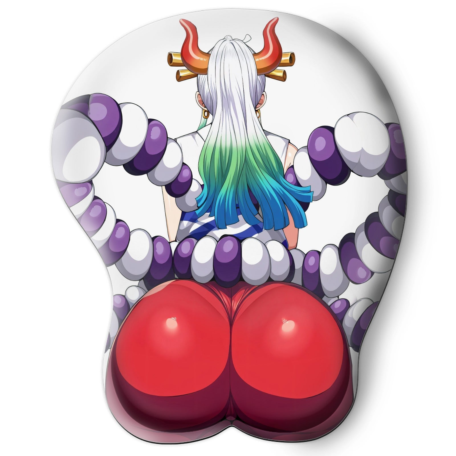 3D butt Anime Mouse Pad with Silicone Wrist Support, Non-Slip Ergonomic Shape, One Piece anime Character Yamato #02