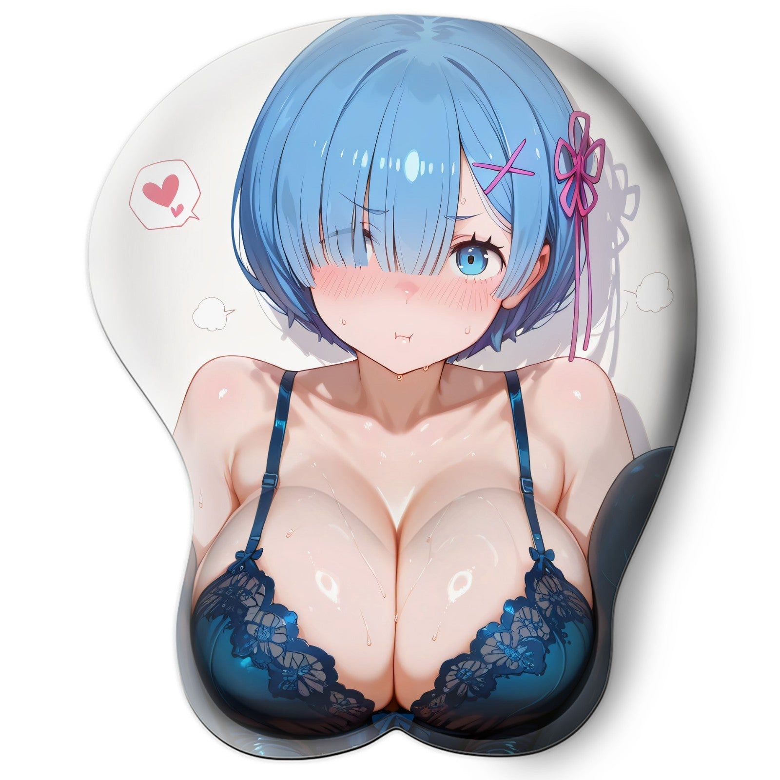 3D Oppai Anime Mouse Pad with Wrist Rest by Re:Zero Rem #01