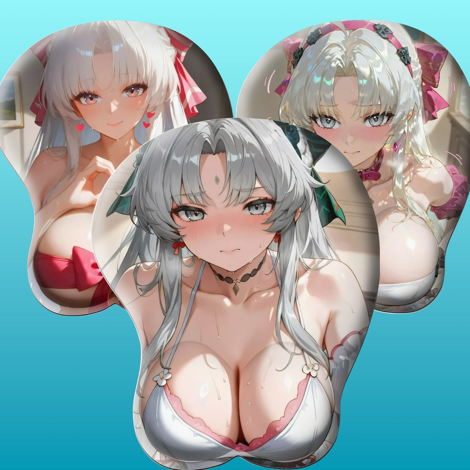 3D oppai Anime Mouse Pad with Wrist Rest by Wuthering Waves Carlotta #01