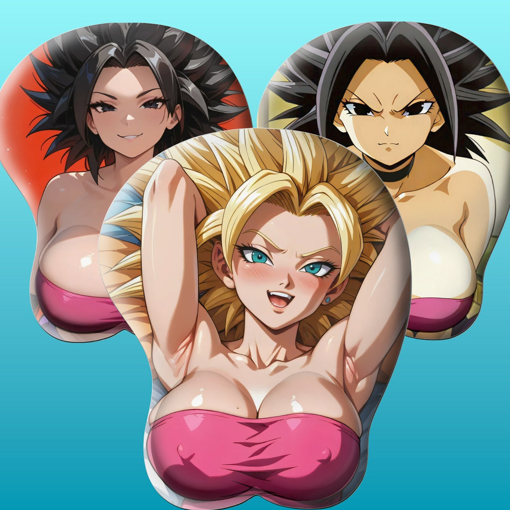 3D Oppai Anime Mouse Pad with Ergonomic Wrist Support XL, New Caulifla #01