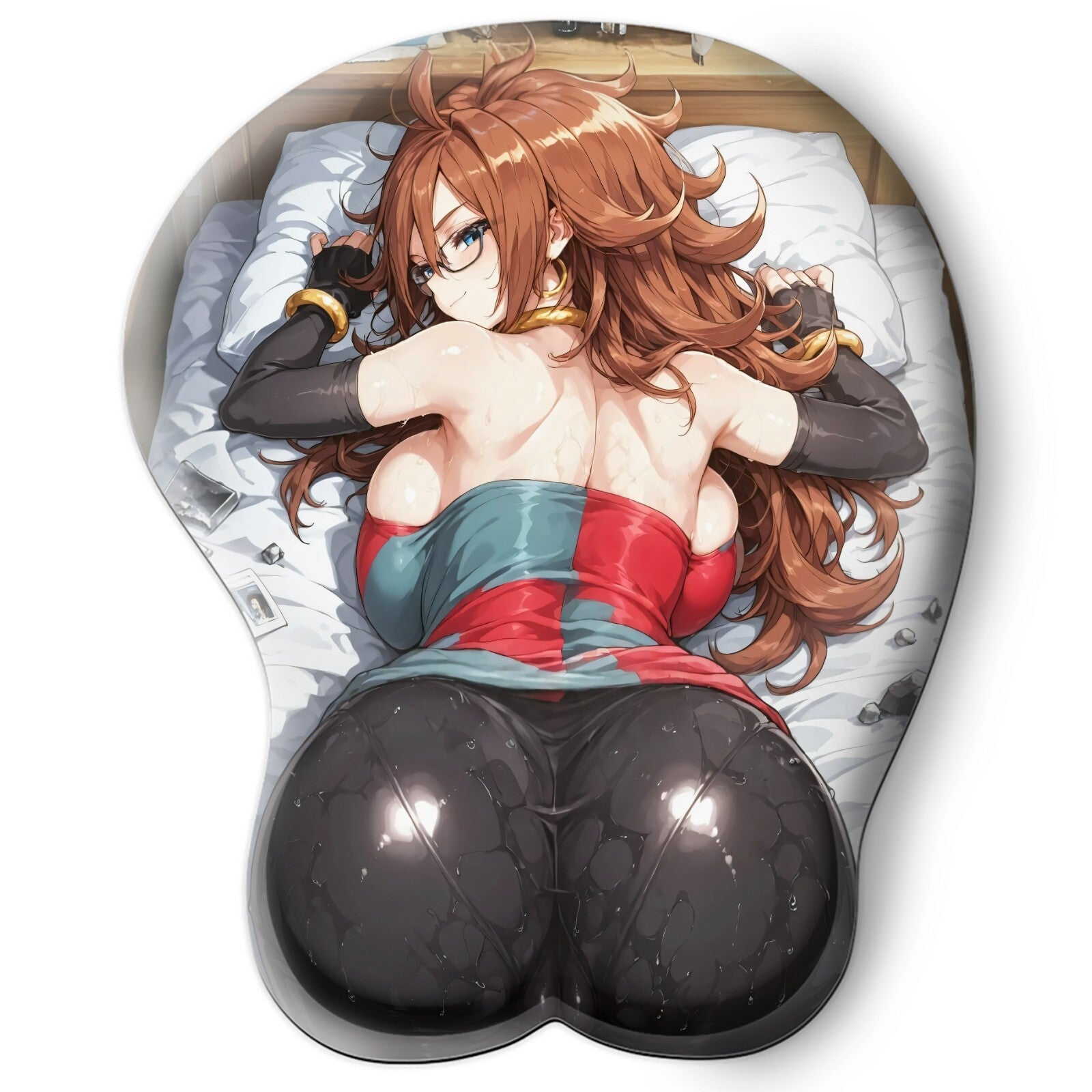3D butt Anime Mouse Pad with Silicone Wrist Support, Non-Slip Ergonomic Shape, Dragon Ball anime Character Android n21 #02