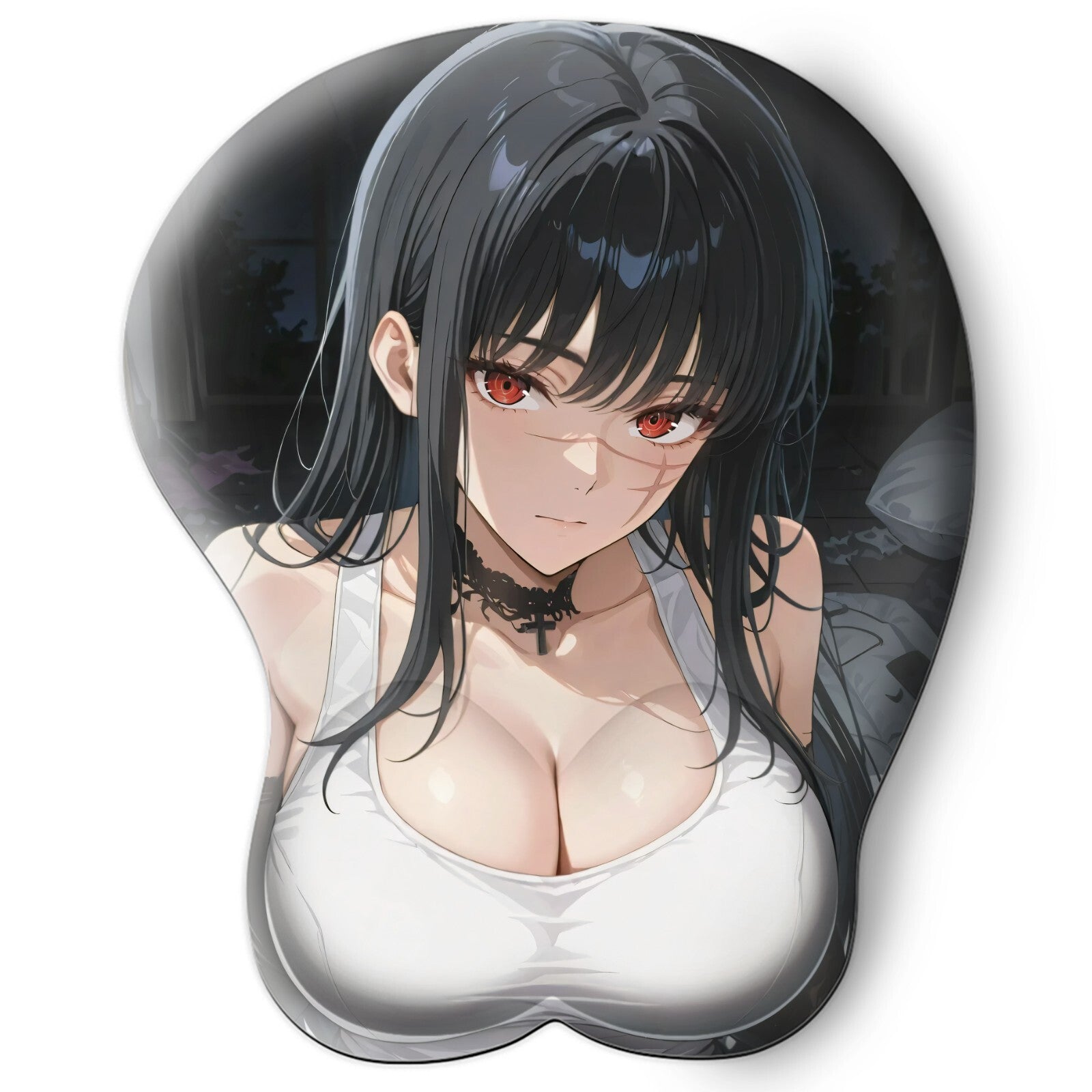 3D oppai Anime Mouse Pad with Wrist Rest by Chainsaw Man Yoru#01