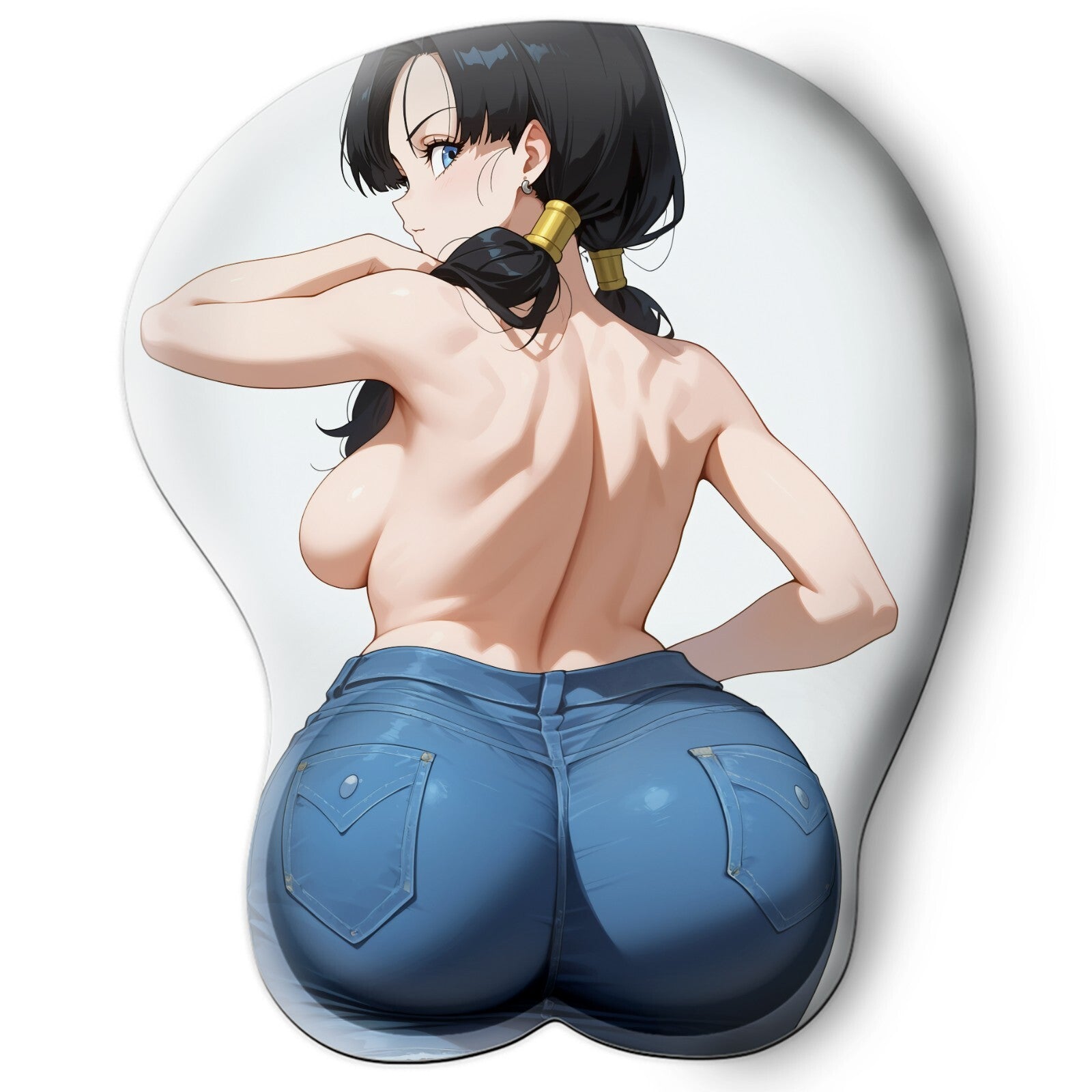3D butt Anime Mouse Pad with Silicone Wrist Support, Non-Slip Ergonomic Shape, Dragon Ball anime Character Videl #02
