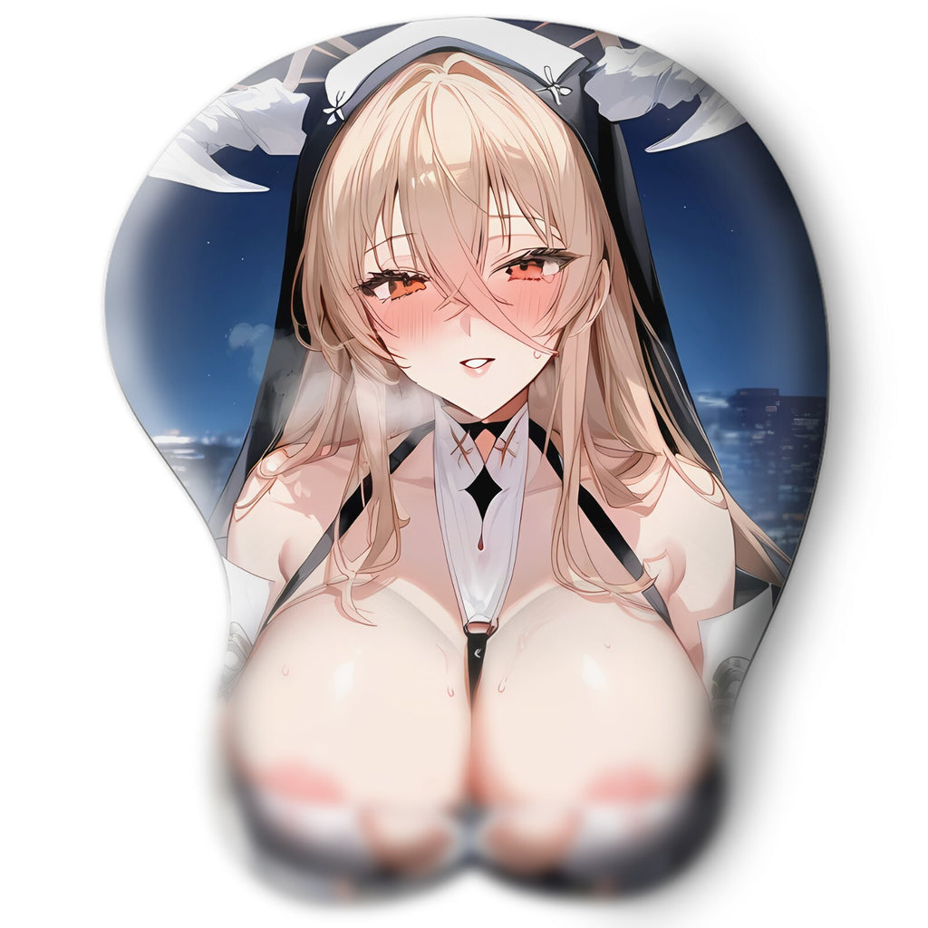 3D oppai Anime Mouse Pad with Wrist Rest by Azur Lane Implacable #03