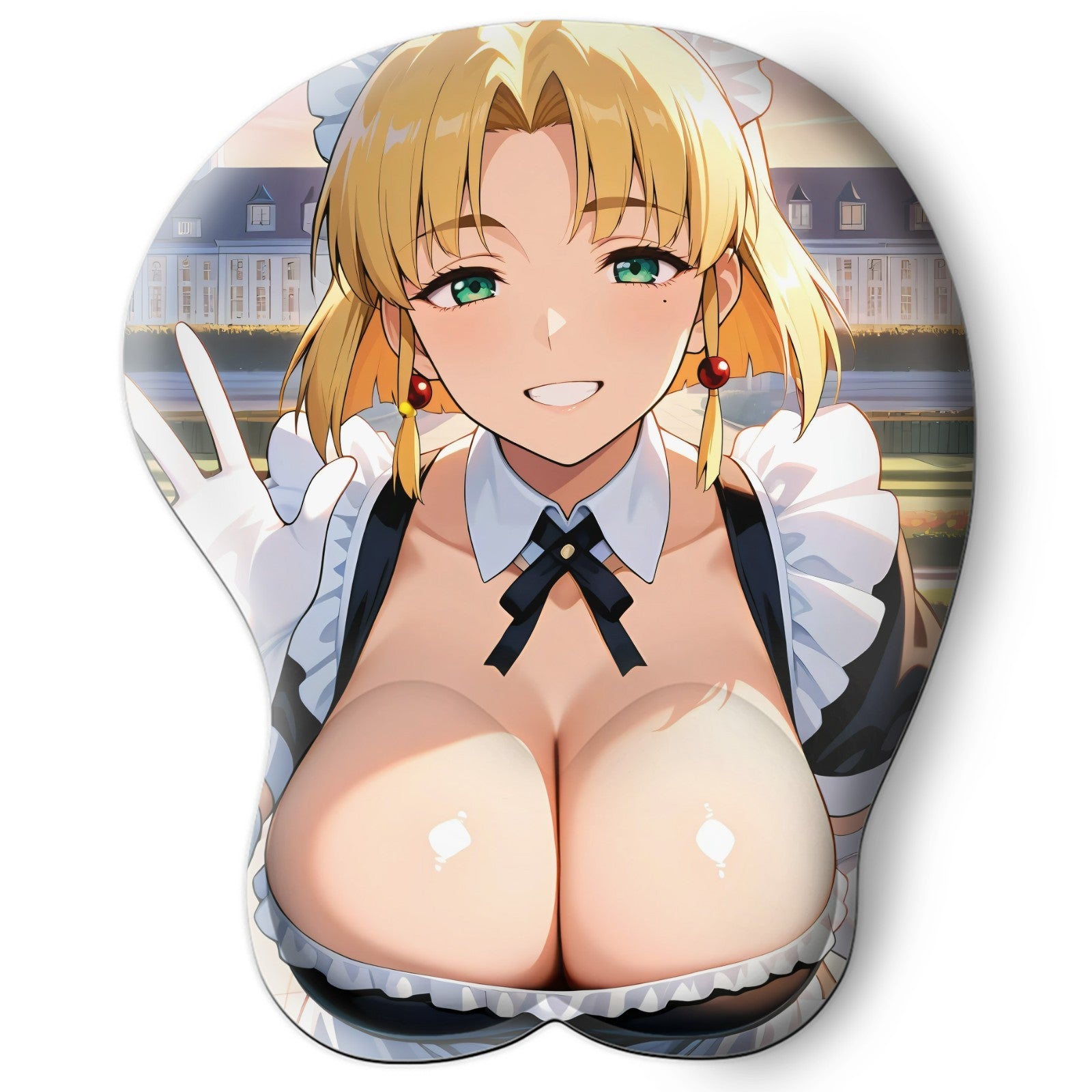 3D oppai Anime Mouse Pad with Silicone Wrist Support, Non-Slip Ergonomic Shape, Evangelion Anime Character Ritsuko akagi #01
