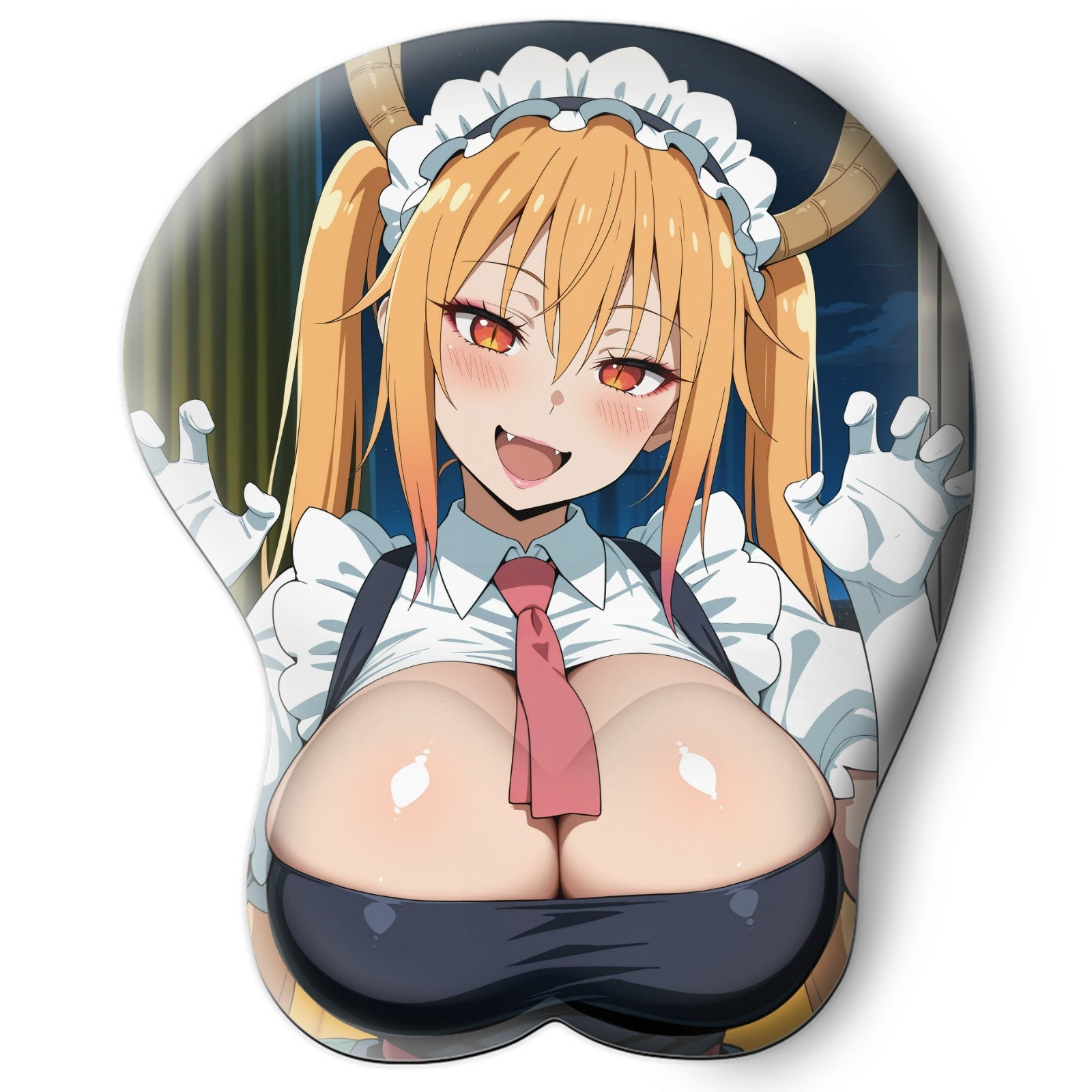 3D oppai Anime Mouse Pad with Wrist Rest by Dragon maid Tohru #01