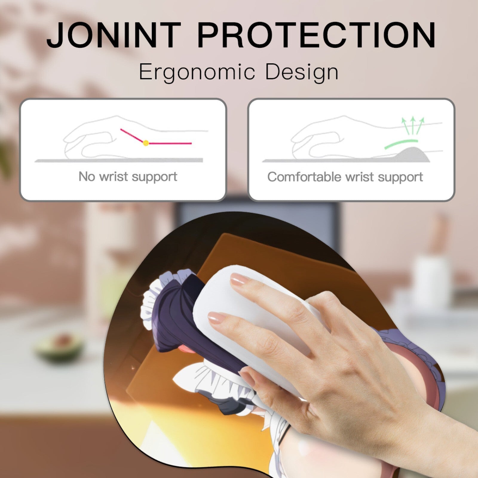 3D butt Anime MousePad with Wrist Rest by Komi Can't Communicate Komi Shouko #02