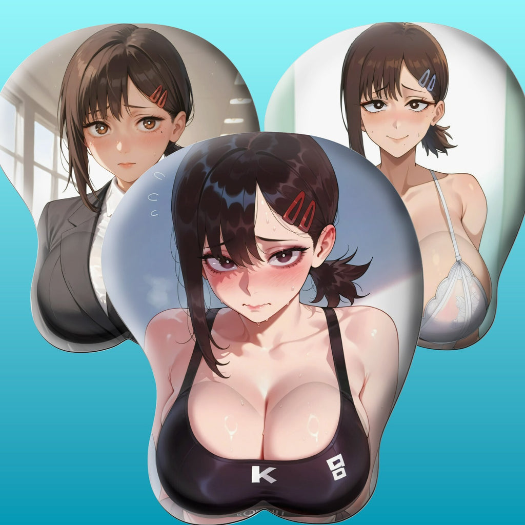 3D oppai Anime Mouse Pad with Wrist Rest by Chainsaw Man Kobeni Higashiyama #02