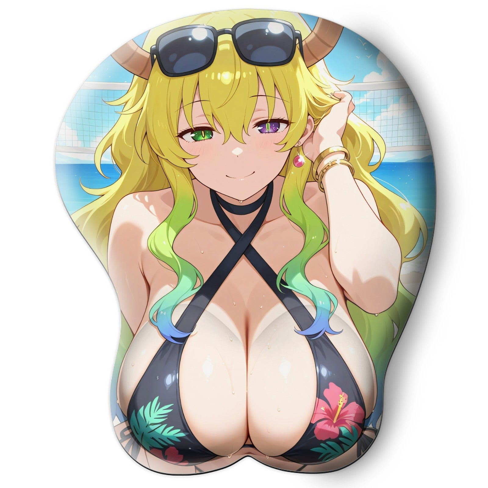 3D oppai Anime Mouse Pad with Wrist Rest by Dragon Maid Lucoa #01