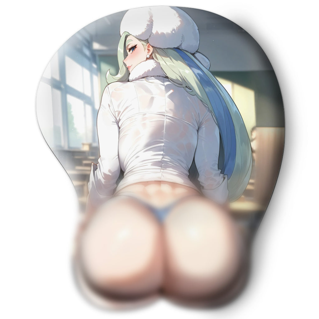 3D butt Anime Mouse Pad with Silicone Wrist Support, Non-Slip Ergonomic Shape, Pokemon anime Character Melony #02