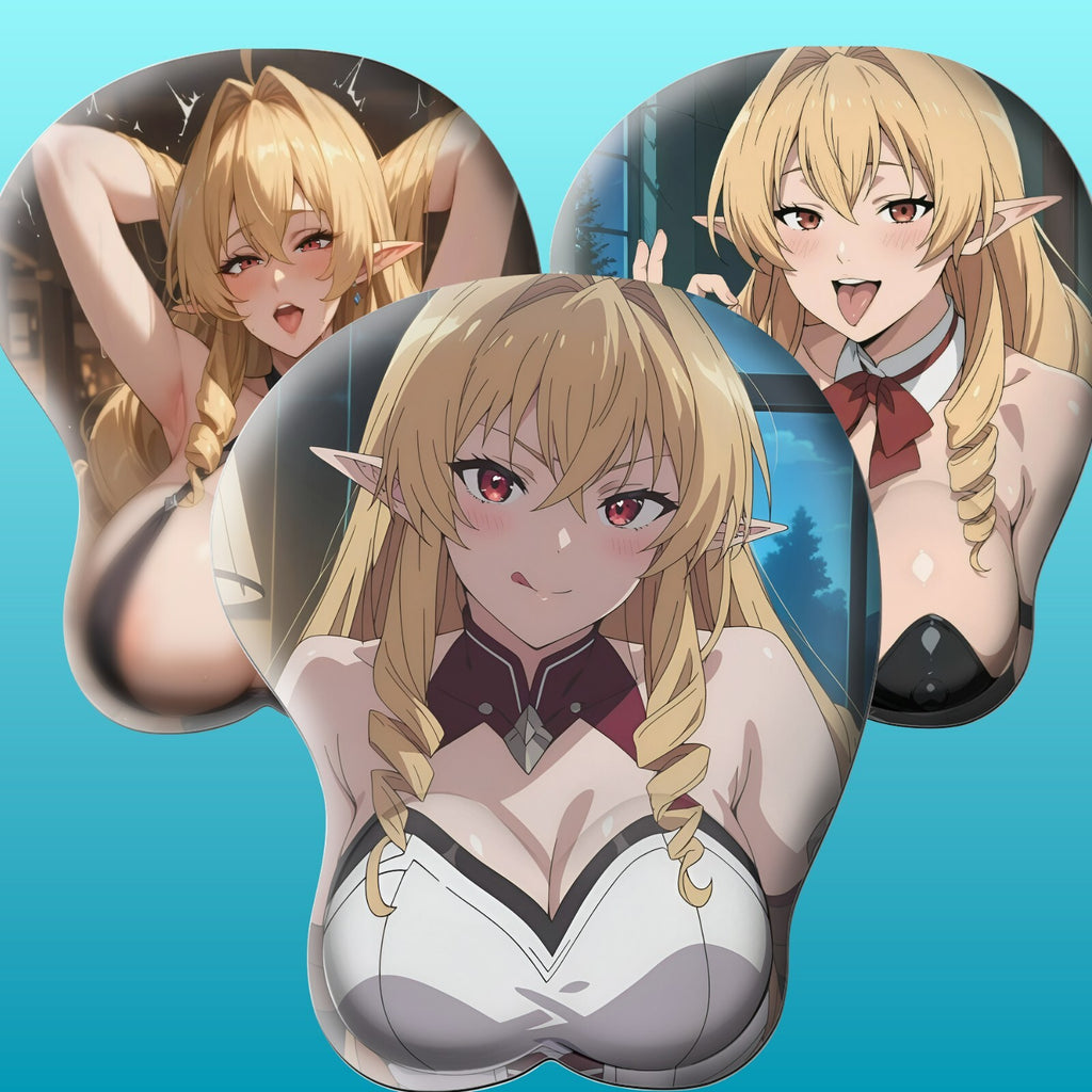 3D oppai Anime Mouse Pad with Wrist Rest by Mushoku Tensei Elinalise #01