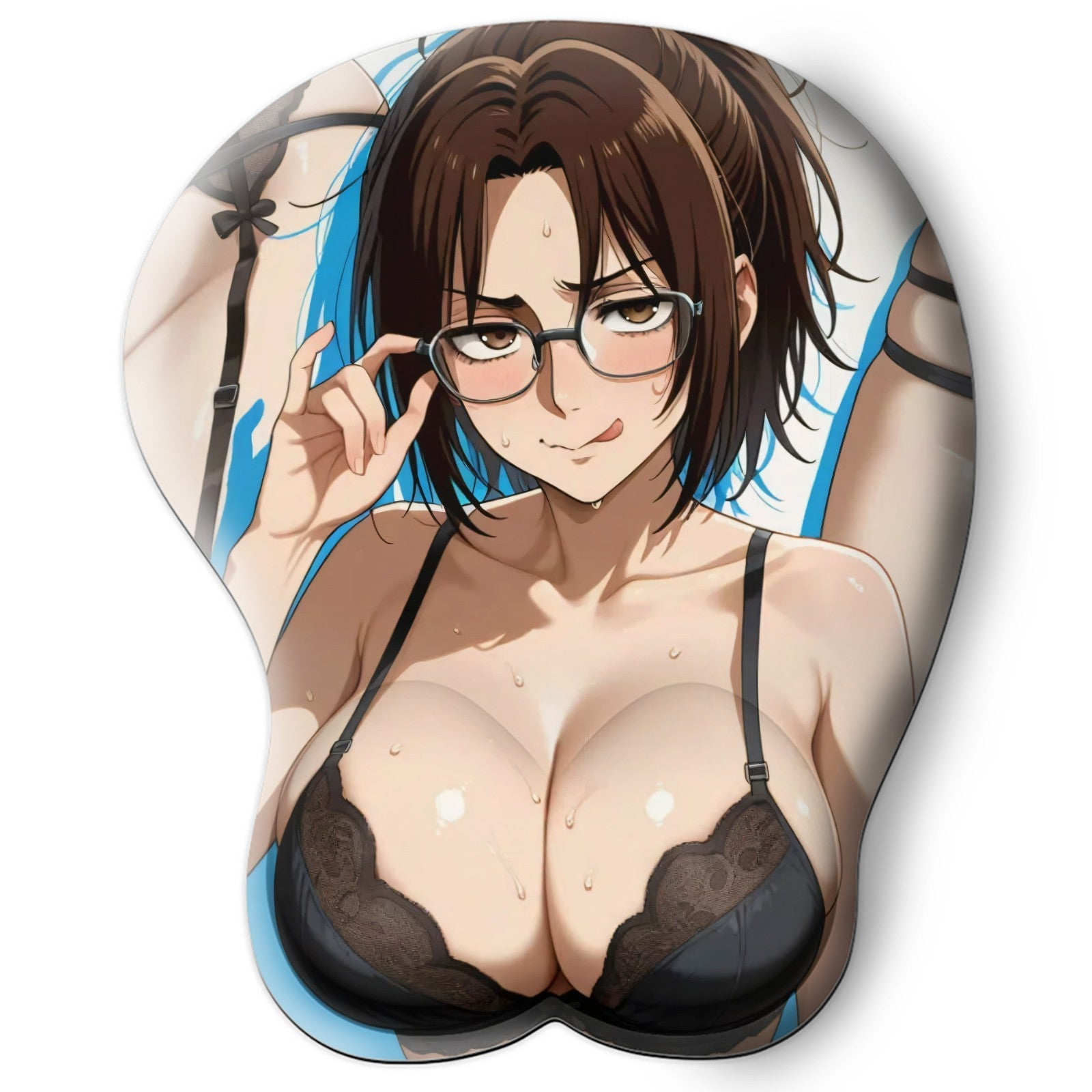 3D oppai Anime Mouse Pad with Silicone Wrist Support, Non-Slip Ergonomic Shape, Attack on Titan anime CharacterHange #01