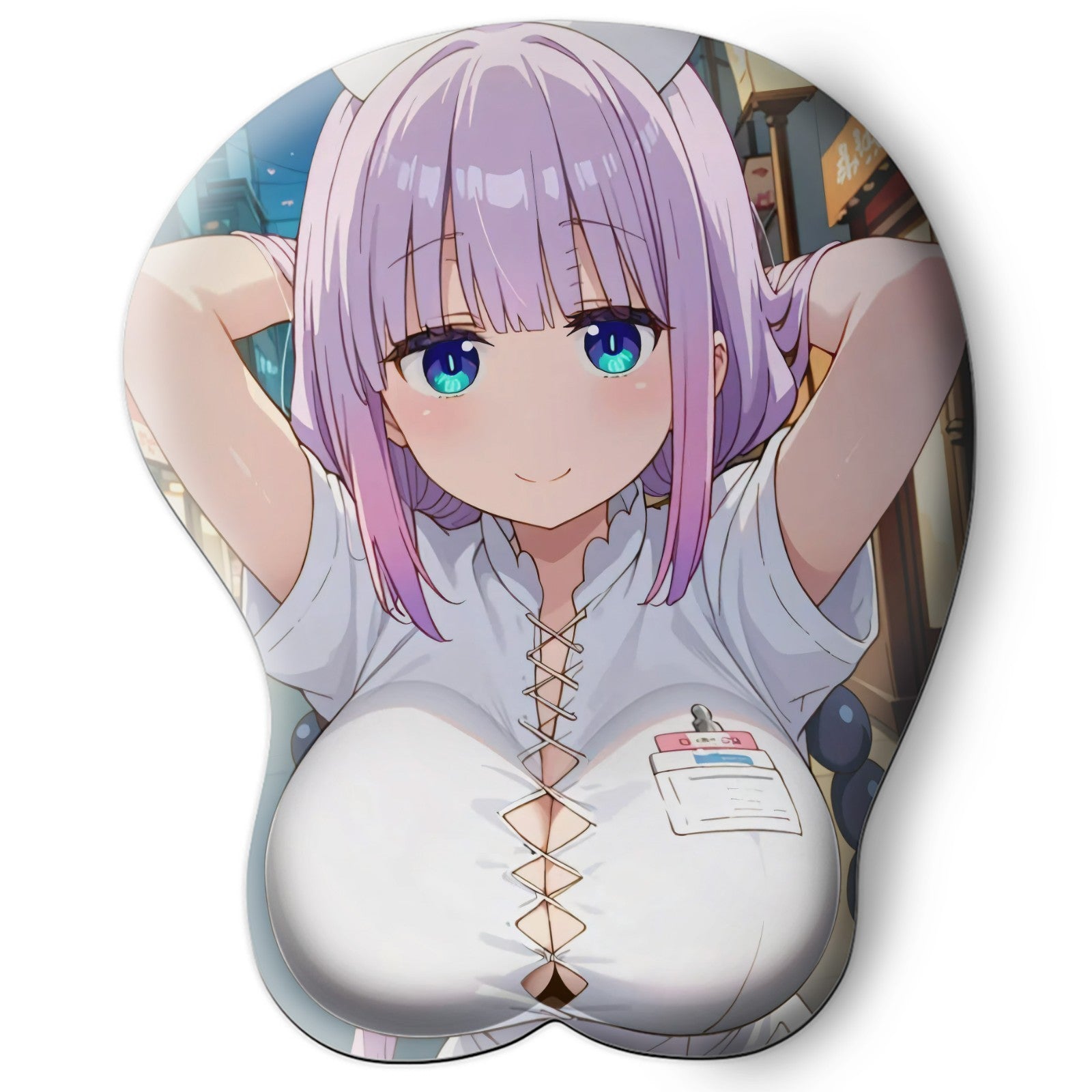 3D oppai Anime Mouse Pad with Wrist Rest by Dragon Maid Kanna Kamui #01