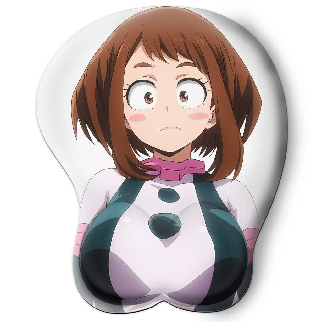 3D Oppai Anime Mouse Pad with Wrist Rest by My hero academia Ochacu Uraraka #01