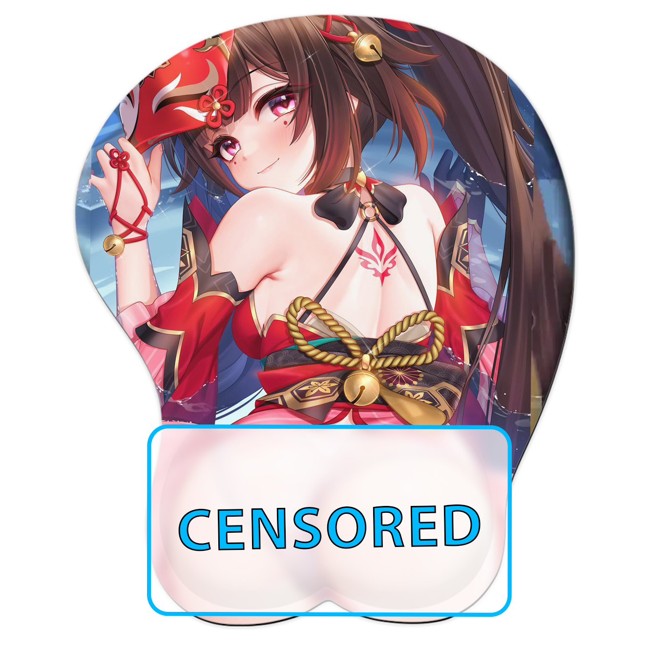 3D butti Anime Mouse Pad with Wrist Rest by Genshin Impact Hu Tao #02