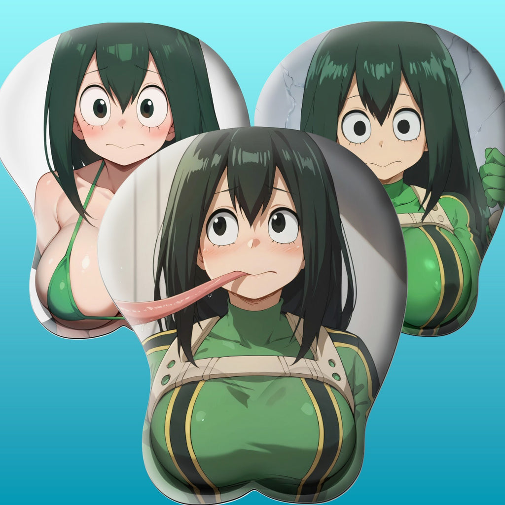 3D oppai Anime Mouse Pad with Wrist Rest by My hero academia Tsuyu Asui  #01