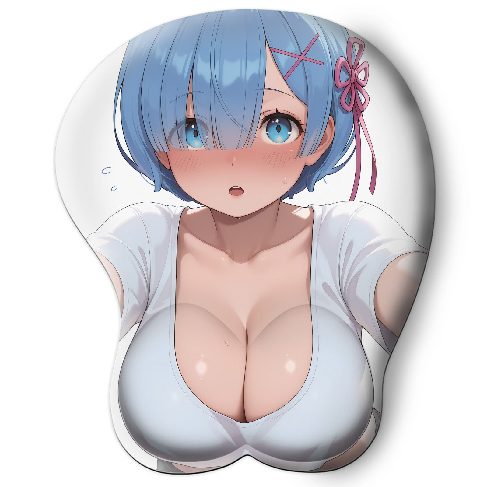 3D Oppai Anime Mouse Pad with Wrist Rest by Re:Zero Rem #01