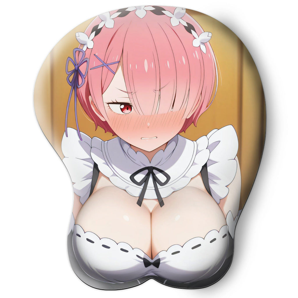 3D Oppai Anime Mouse Pad with Wrist Rest by Re:Zero Ram #01