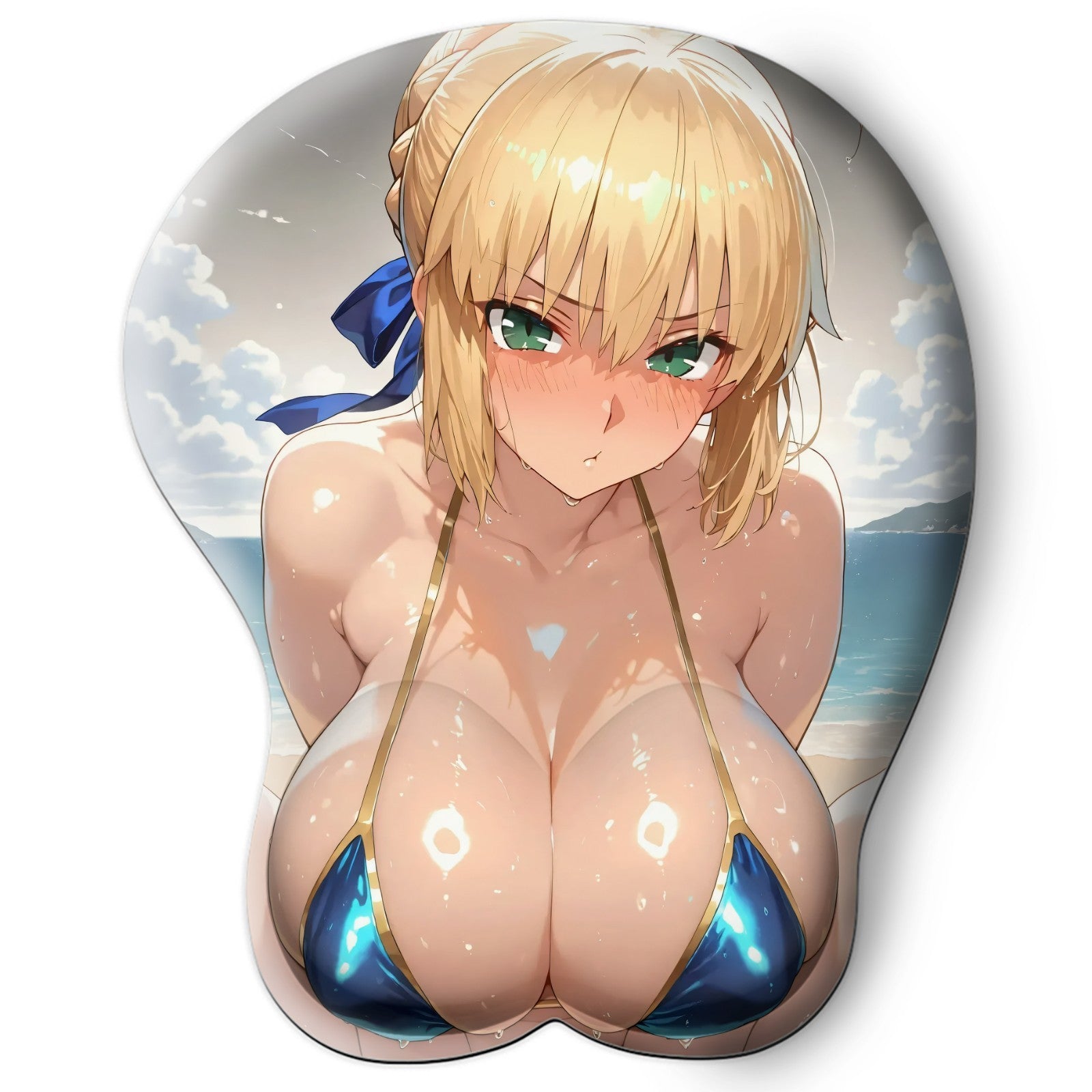 3D Oppai Anime Mouse Pad with Wrist Rest by Fate/stay night Saber #01