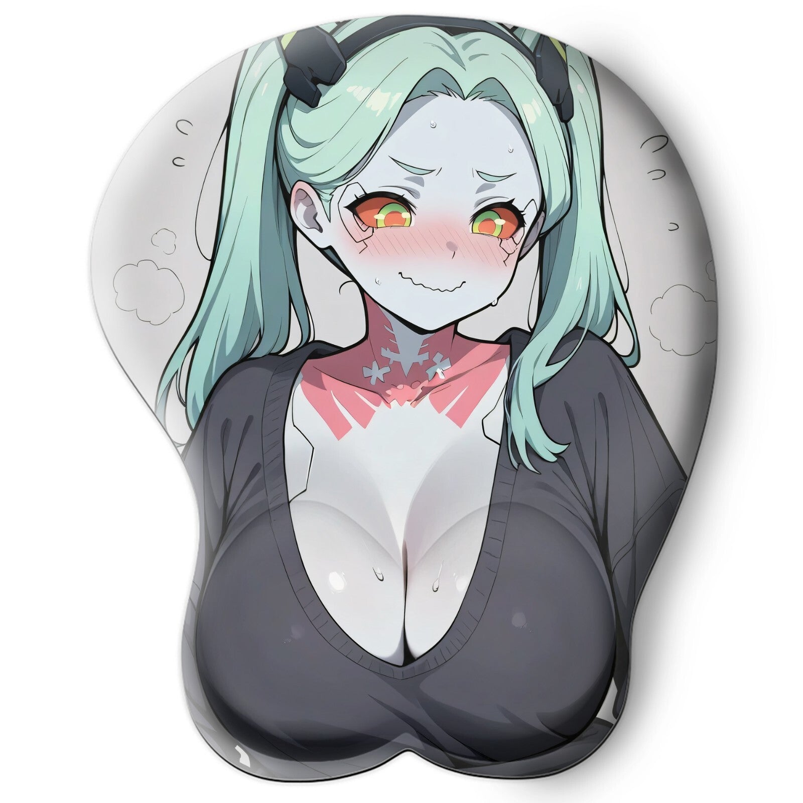 3D Oppai Anime Mouse Pad with Wrist Rest by Cyberpunk Rebecca #01