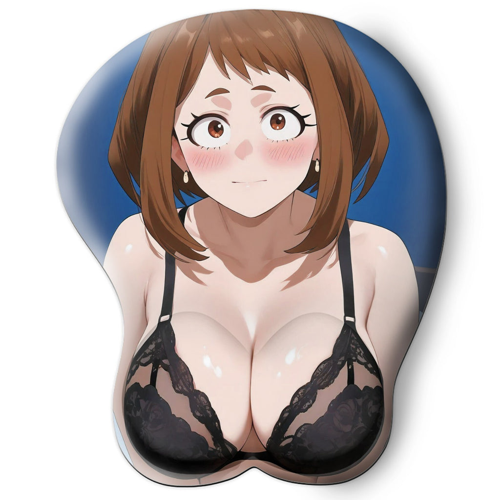 3D Oppai Anime Mouse Pad with Wrist Rest by My hero academia Ochacu Uraraka #02