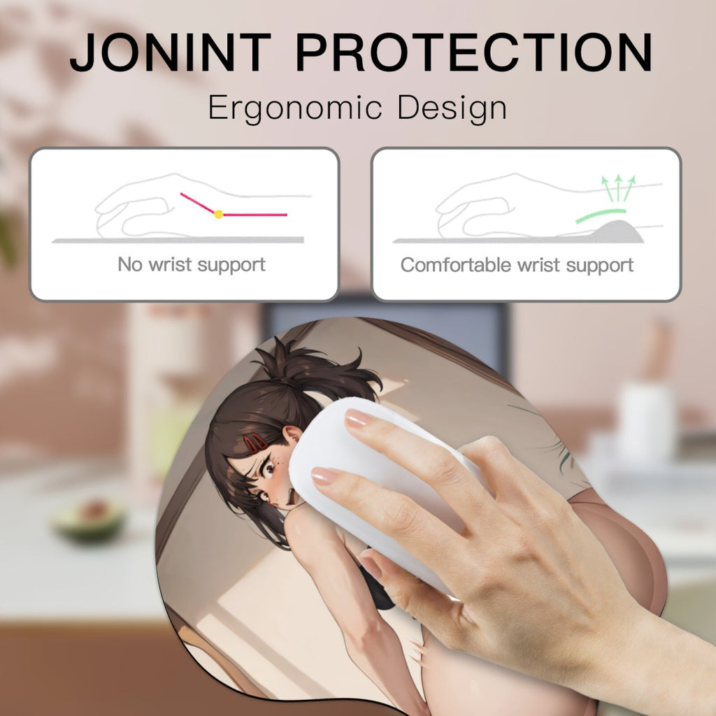 3D oppai Anime Mouse Pad with Wrist Rest by Chainsaw Man Kobeni Higashiyama #02