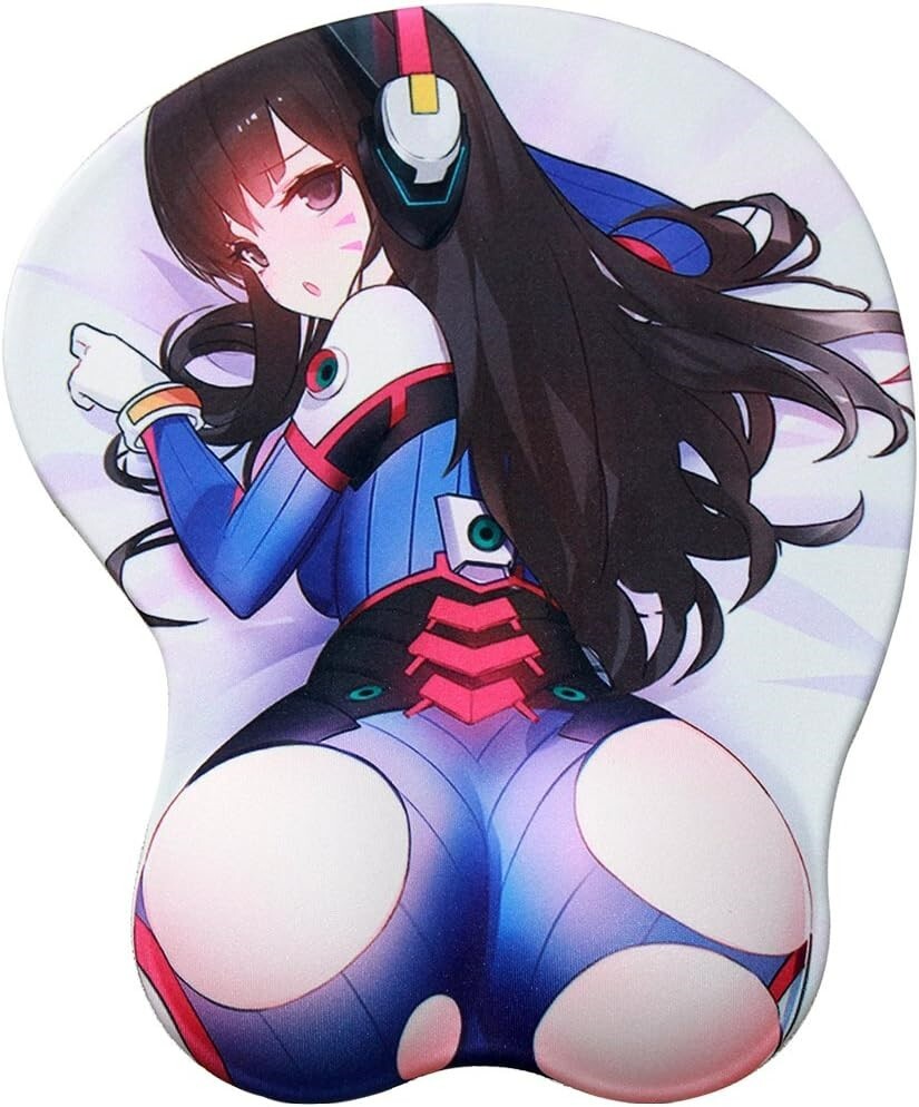 3D butt Anime Mouse Pad with Wrist Rest by overwatch D.va #01