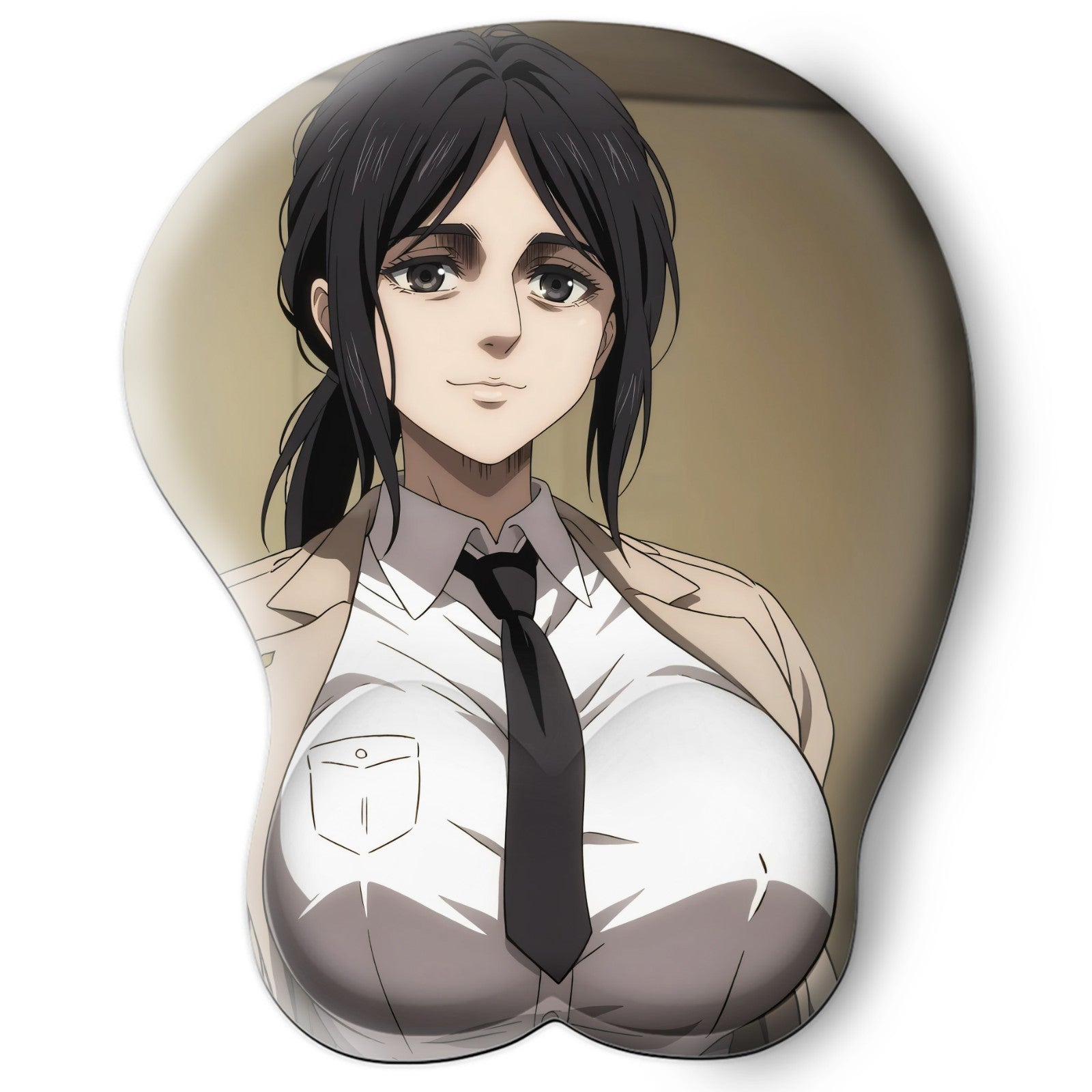3D oppai Anime Mouse Pad with Silicone Wrist Support, Non-Slip Ergonomic Shape, Attack on Titan Anime Character Pieck #01