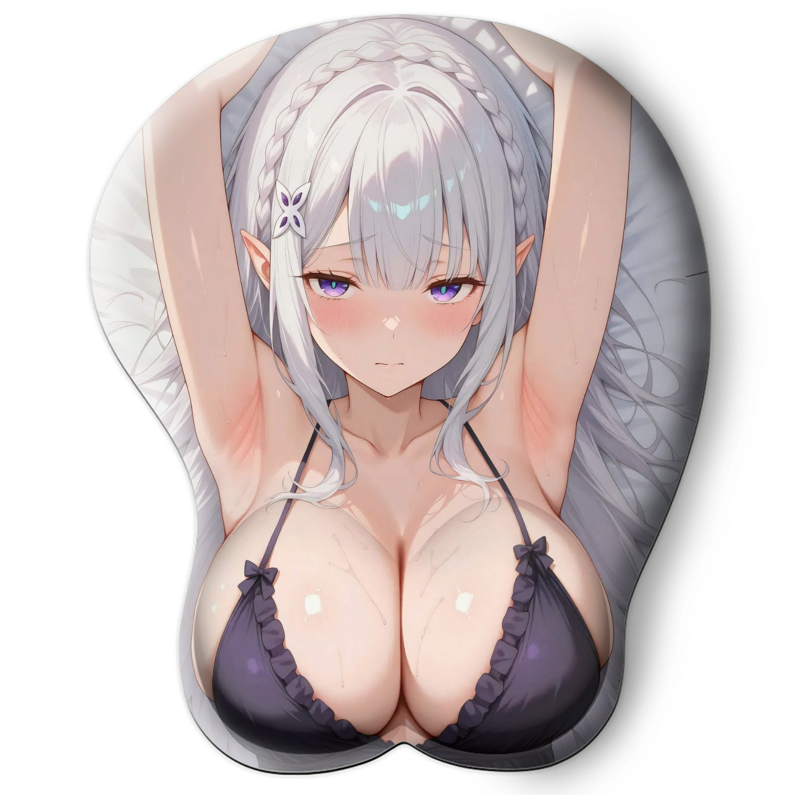 3D Oppai Anime Mouse Pad with Wrist Rest by Re:Zero Emilia #01