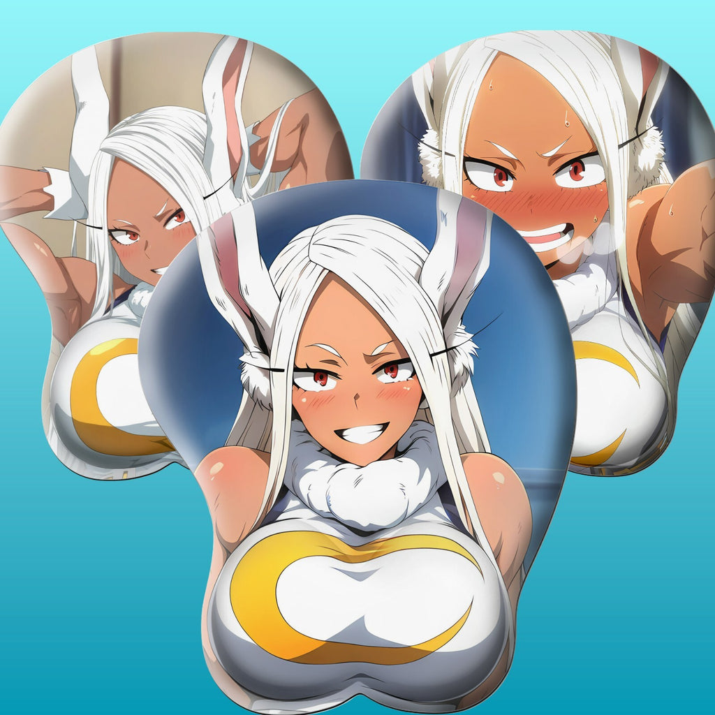 3D Oppai Anime Mouse Pad with Wrist Rest by My hero academia Mirko #01