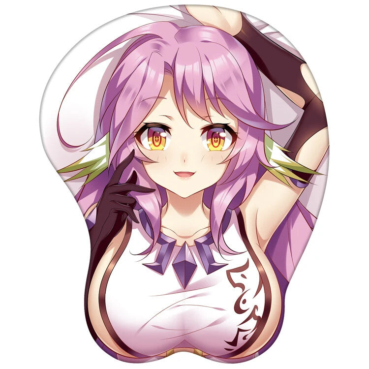 3D Oppai Anime Mouse Pad with Wrist Rest by No Game No Life Jibril #01