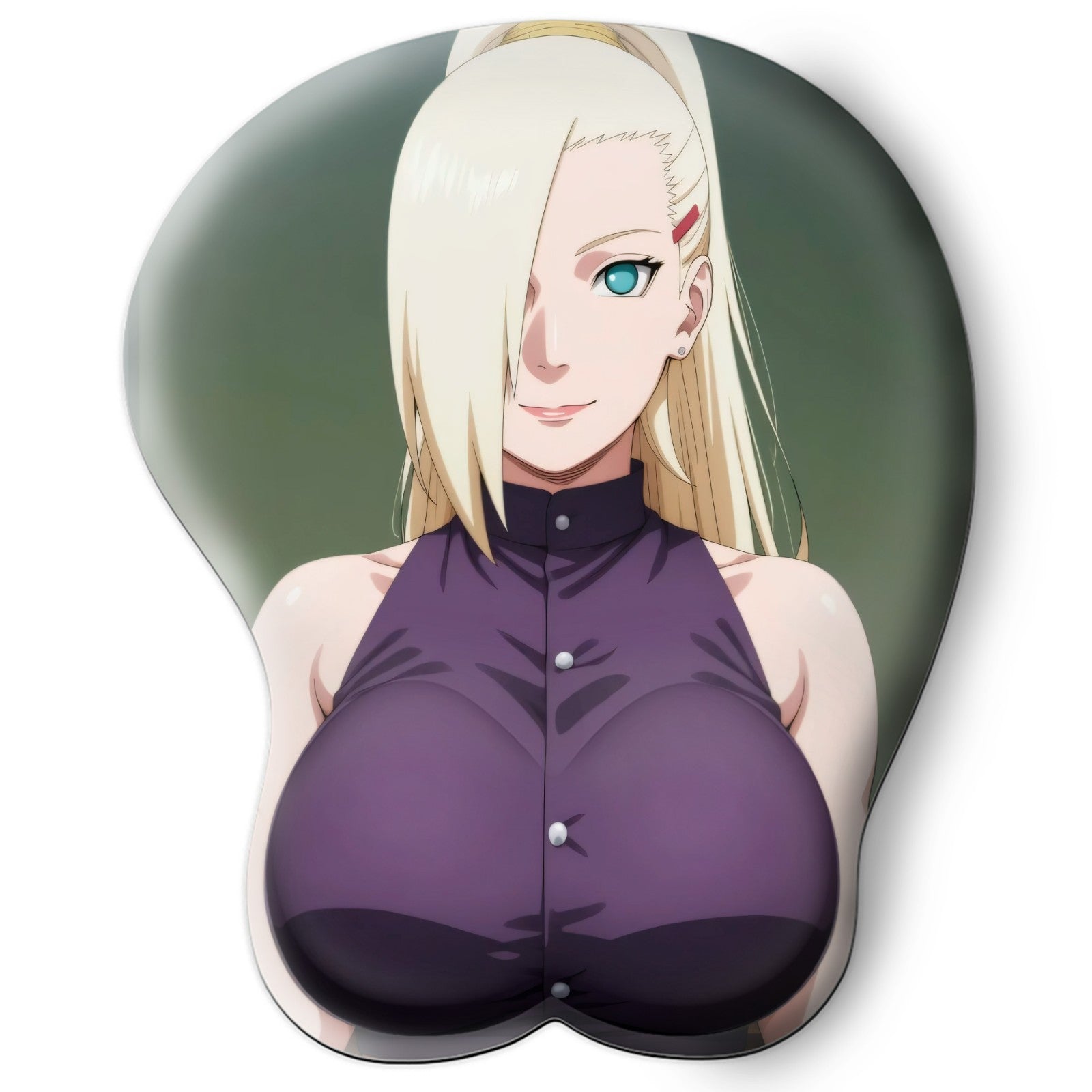 3D oppai Anime Mouse Pad with Silicone Wrist Support, Non-Slip Ergonomic Shape,Naruto anime Character Ino Yamanaka #01