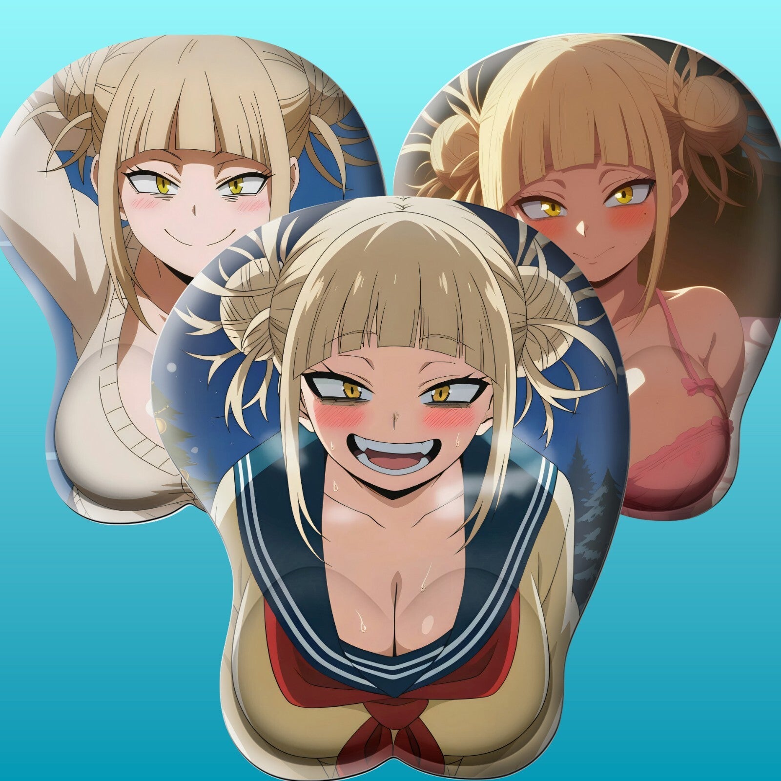 3D oppai Anime Mouse Pad with Wrist Rest by My hero academia himiko toga #01