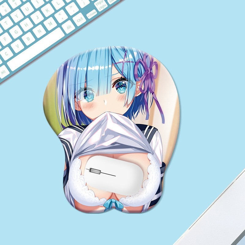 3D Oppai Anime Mouse Pad with Wrist Rest by Rem from Re:zero #02