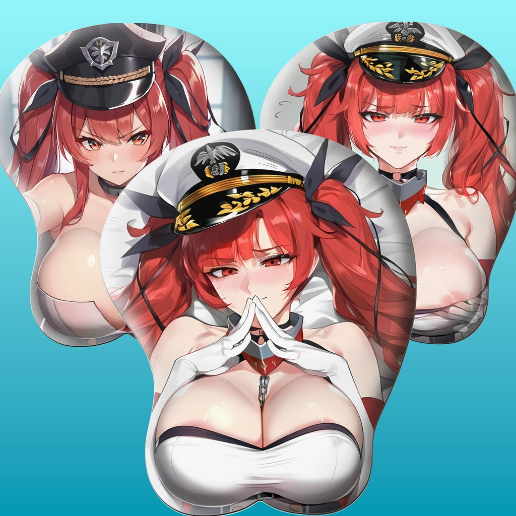 3D oppai Anime Mouse Pad with Wrist Rest by Azur Lane Honolulu #01