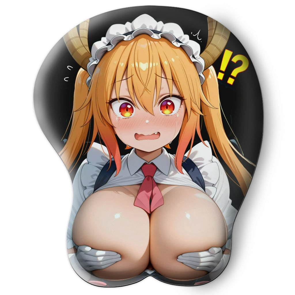 3D oppai Anime Mouse Pad with Wrist Rest by Dragon maid Tohru #01