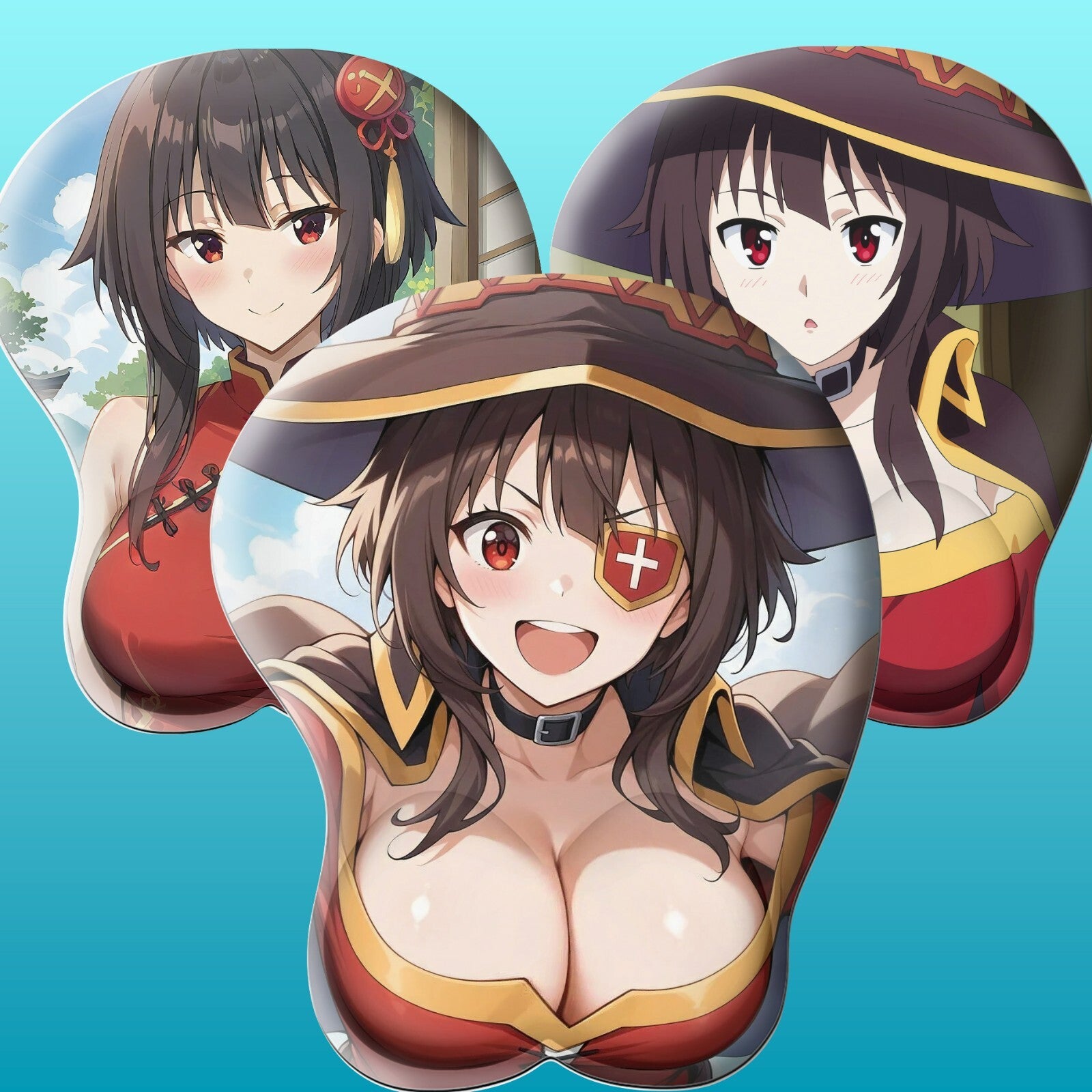 3D oppai Anime Mouse Pad with Wrist Rest by konosuba Megumin #01