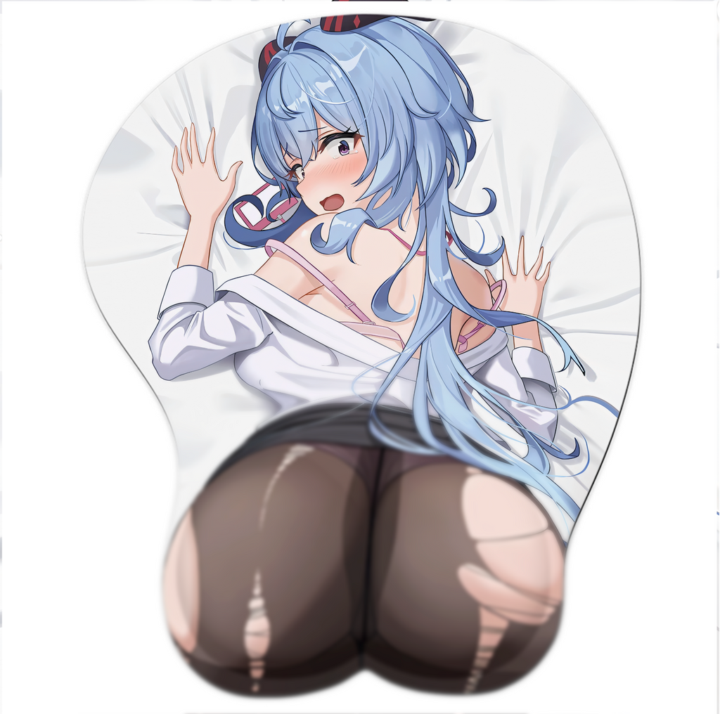 3D butt Anime Mouse Pad with Wrist Rest by Genshin Impact Ganyu #03