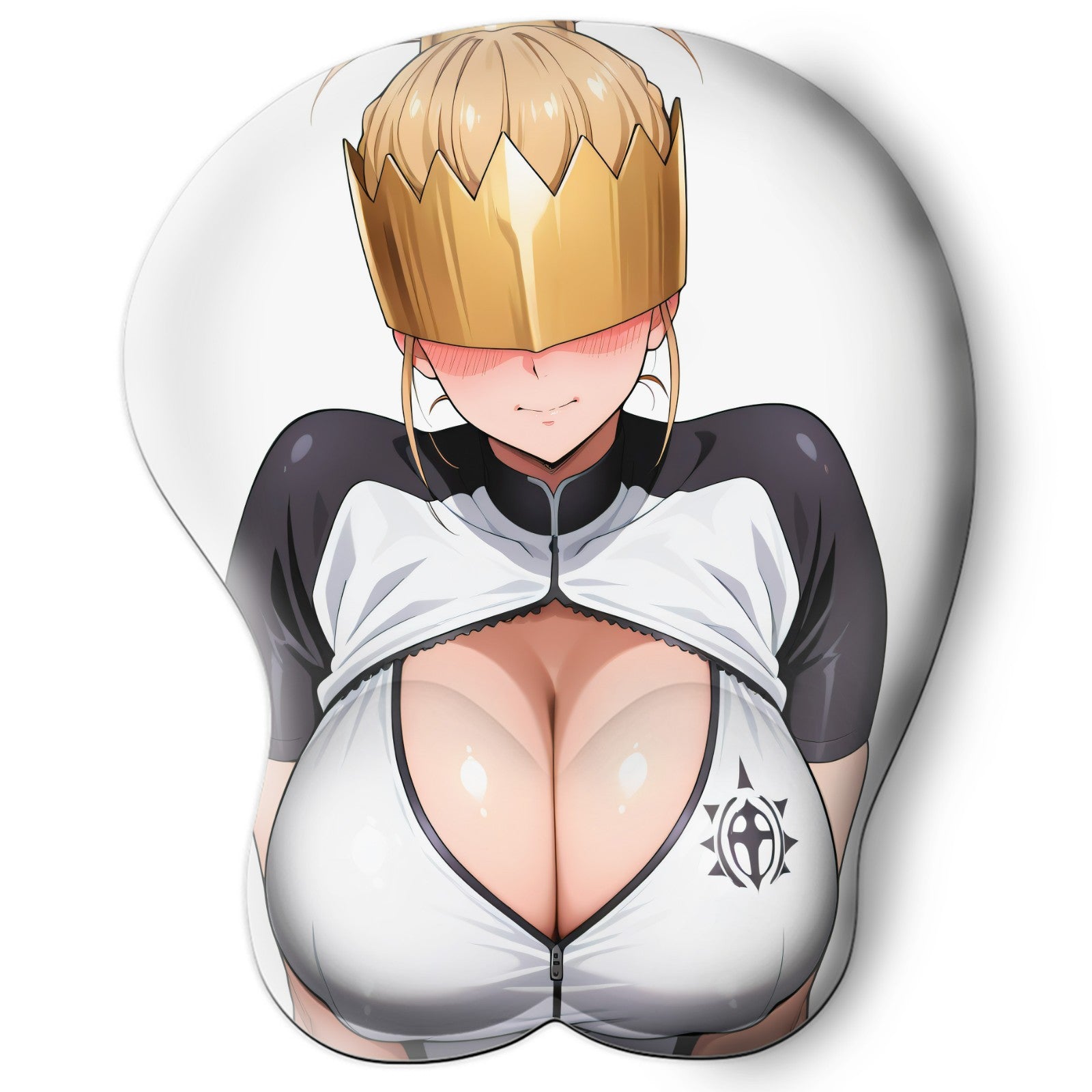 3D oppai Anime Mouse Pad with Silicone Wrist Support, Non-Slip Ergonomic Shape, Fire Force Anime Character Haumea #01