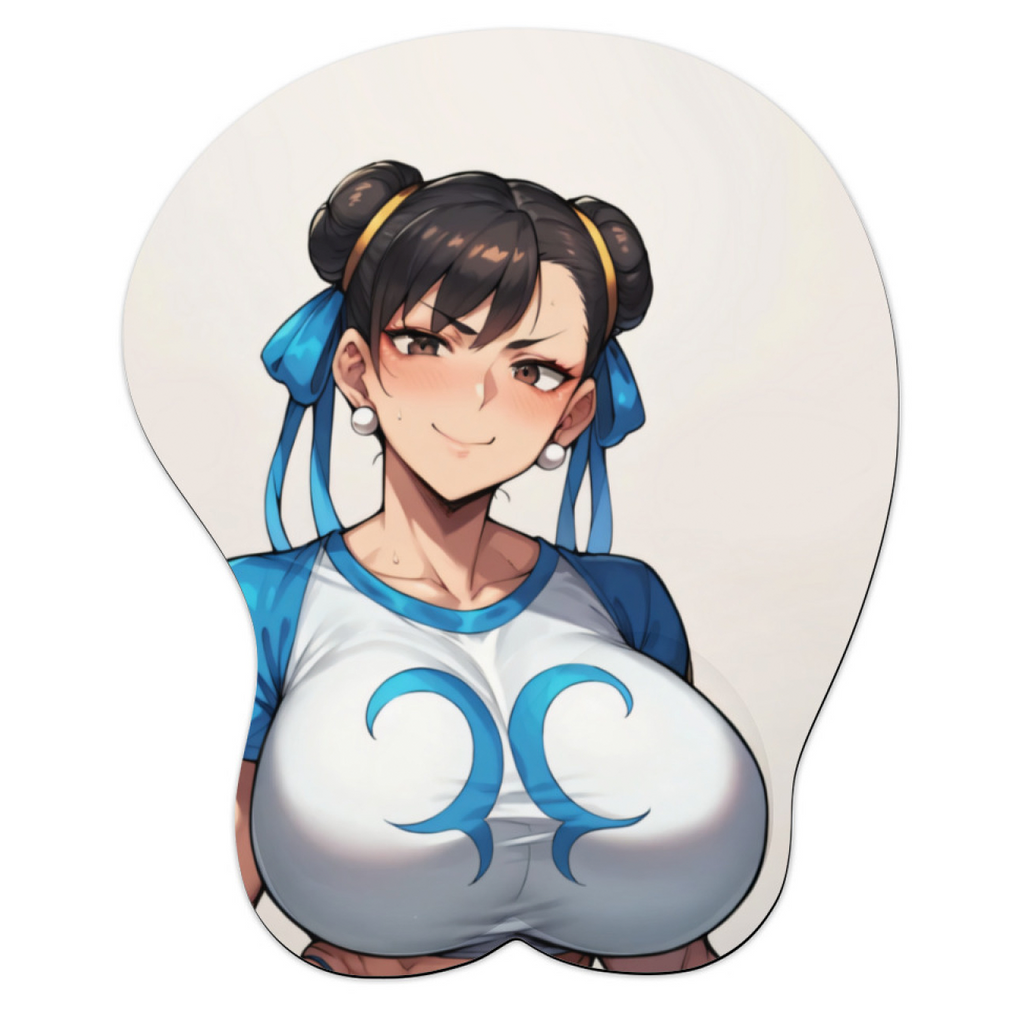 3D Oppai Anime Mouse Pad with Wrist Rest by Street Fighter Chun-li #01
