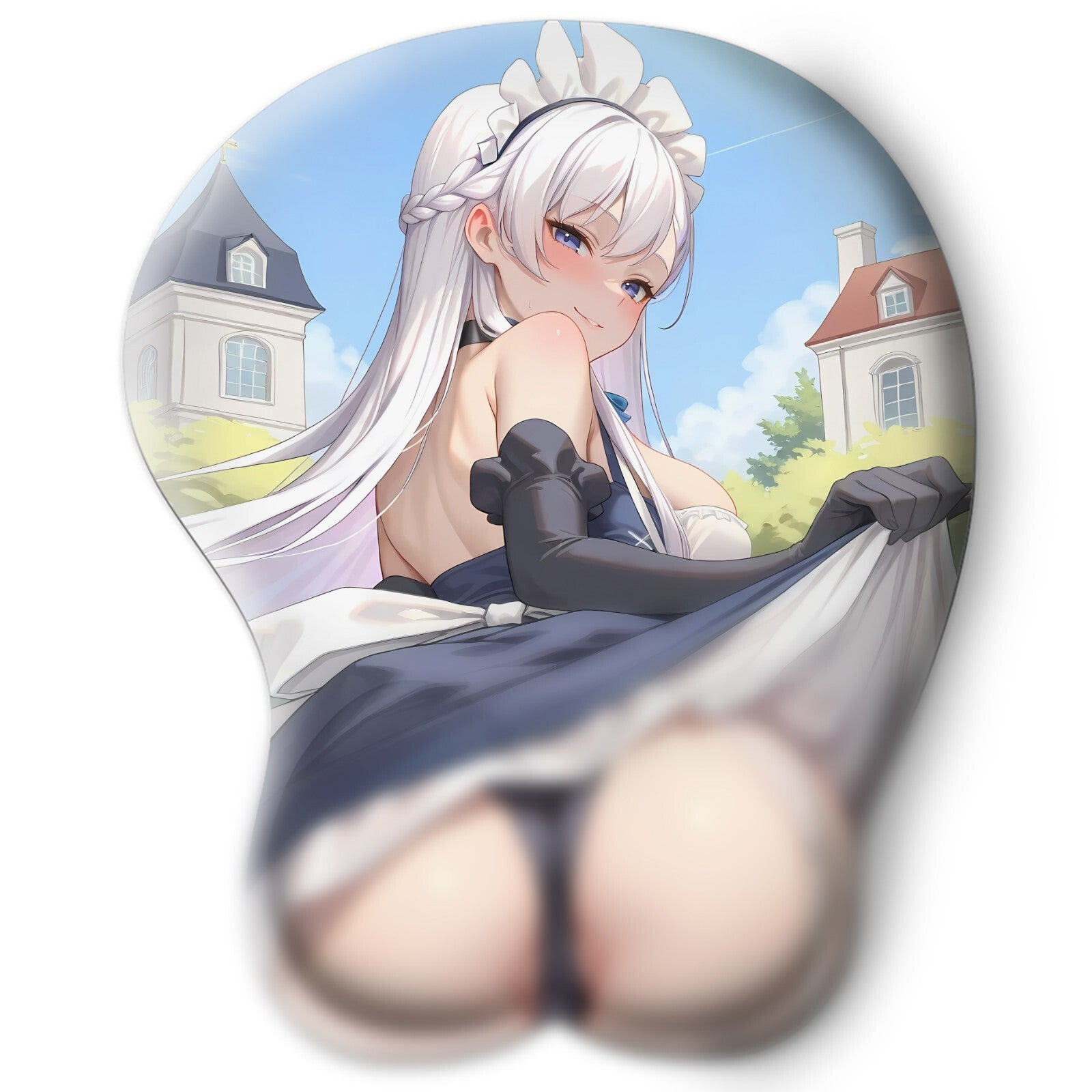 3D butt Anime Mouse Pad with Wrist Rest by Azur Lane Belfast #04