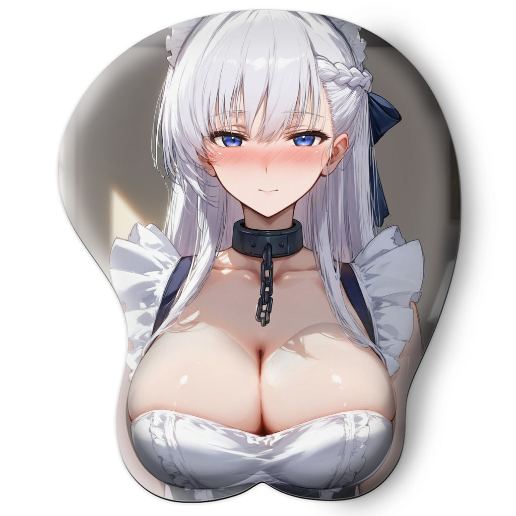 3D oppai Anime Mouse Pad with Wrist Rest by Azur Lane Belfast #01