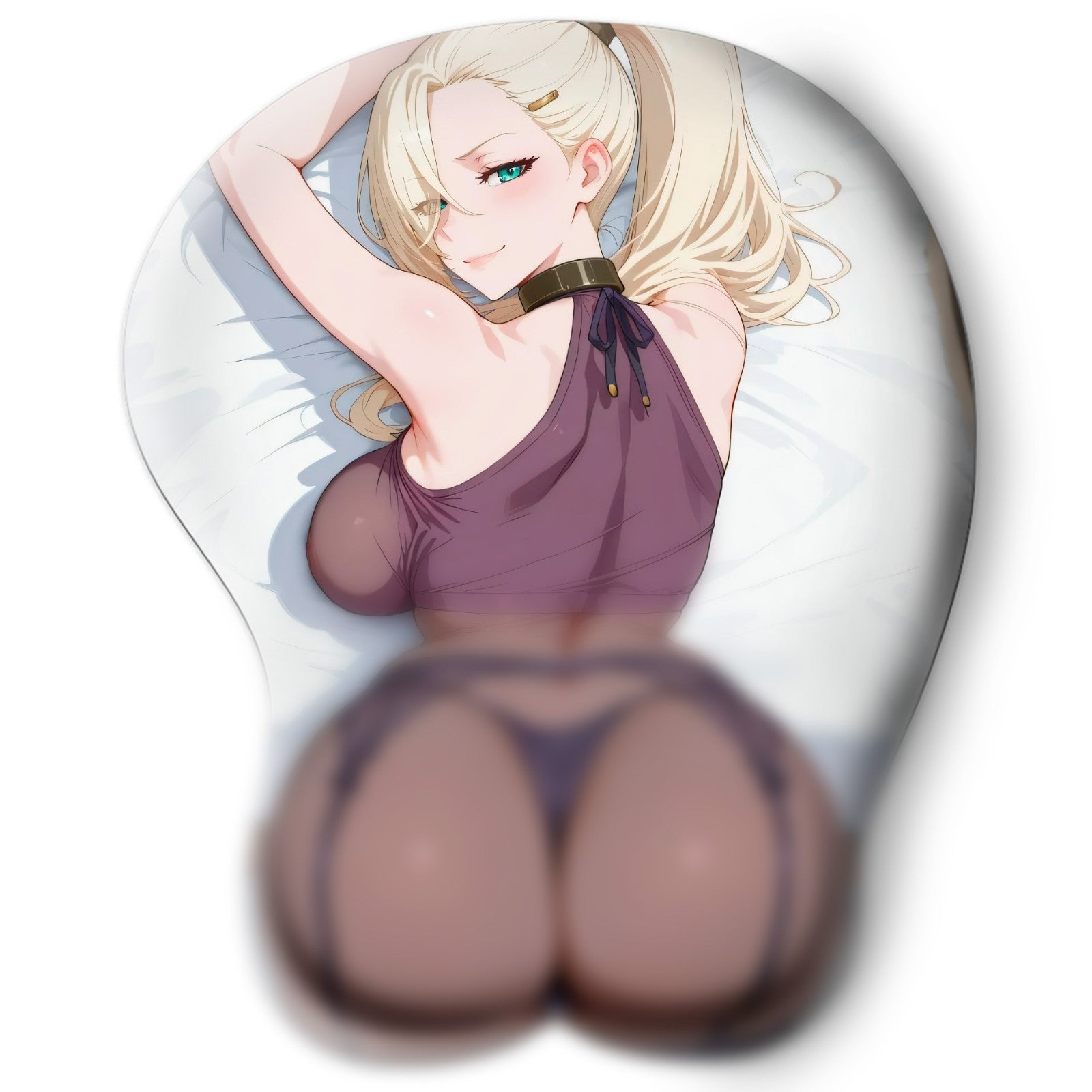 3D butt Anime Mouse Pad with Silicone Wrist Support, Non-Slip Ergonomic Shape, Naruto anime Character Ino #02