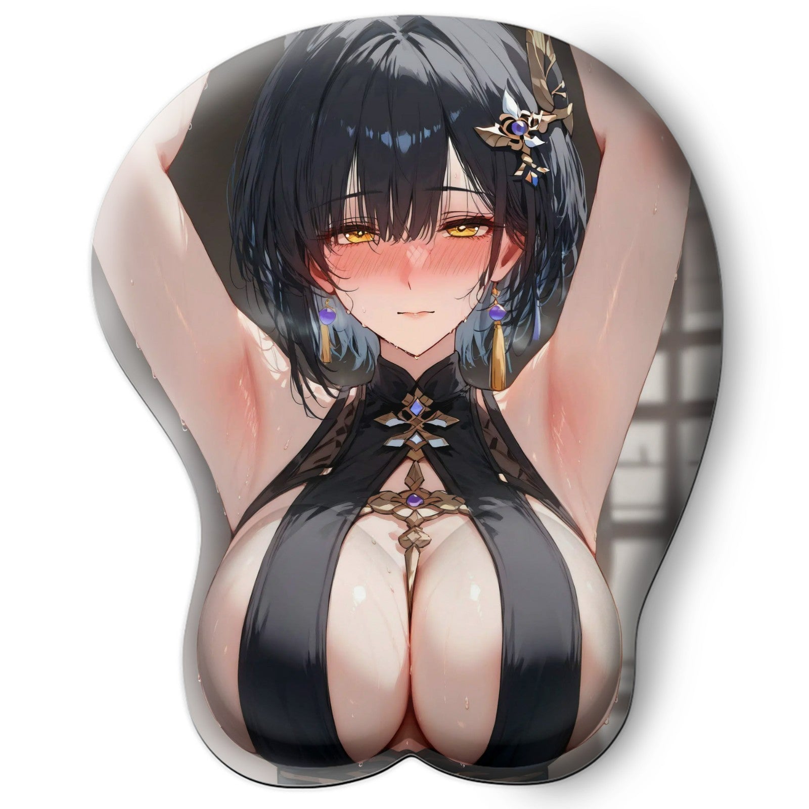 3D oppai Anime Mouse Pad with Wrist Rest by Wuthering Waves Rover #01