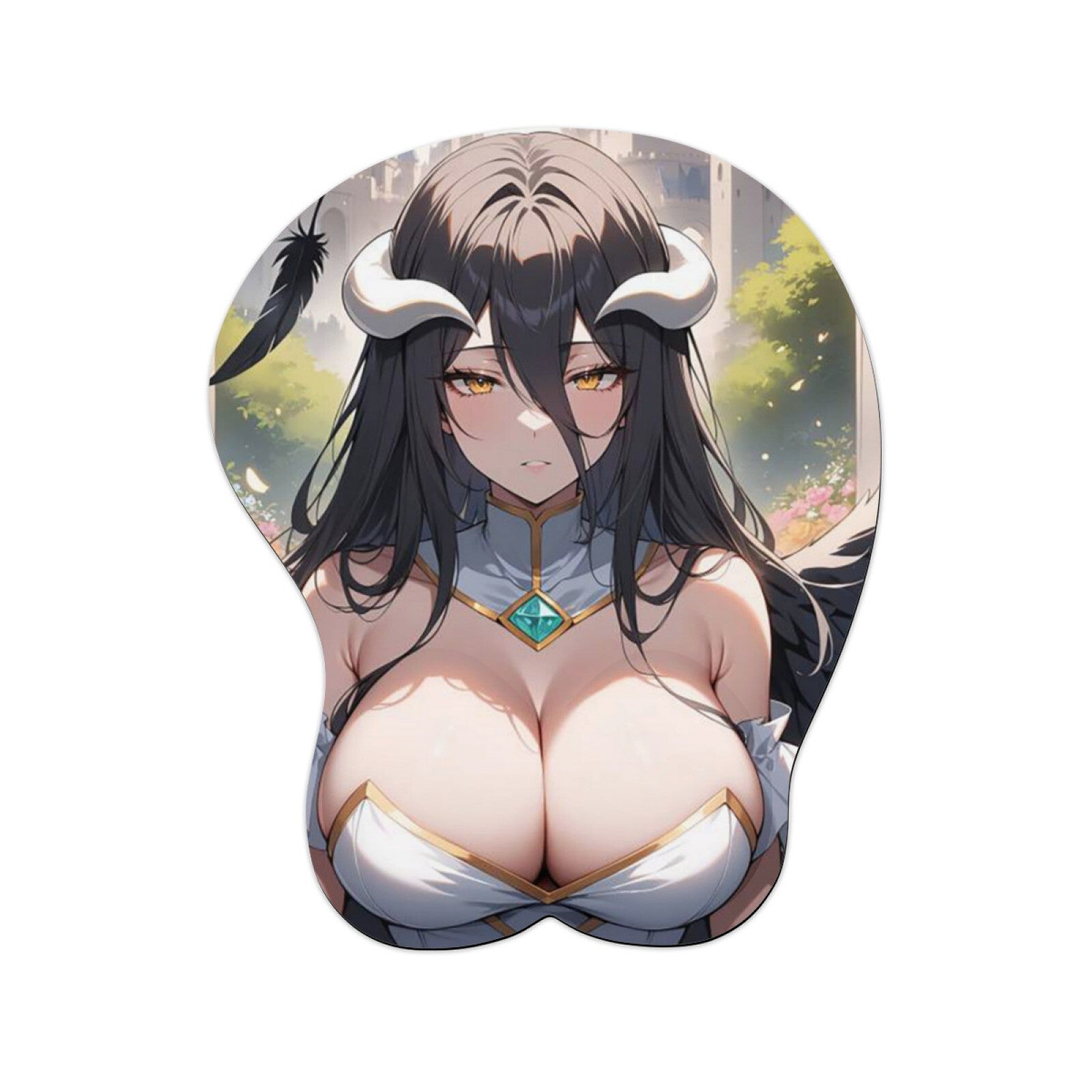 3D Oppai Anime Mouse Pad with Wrist Rest by  Overlord Albedo #01