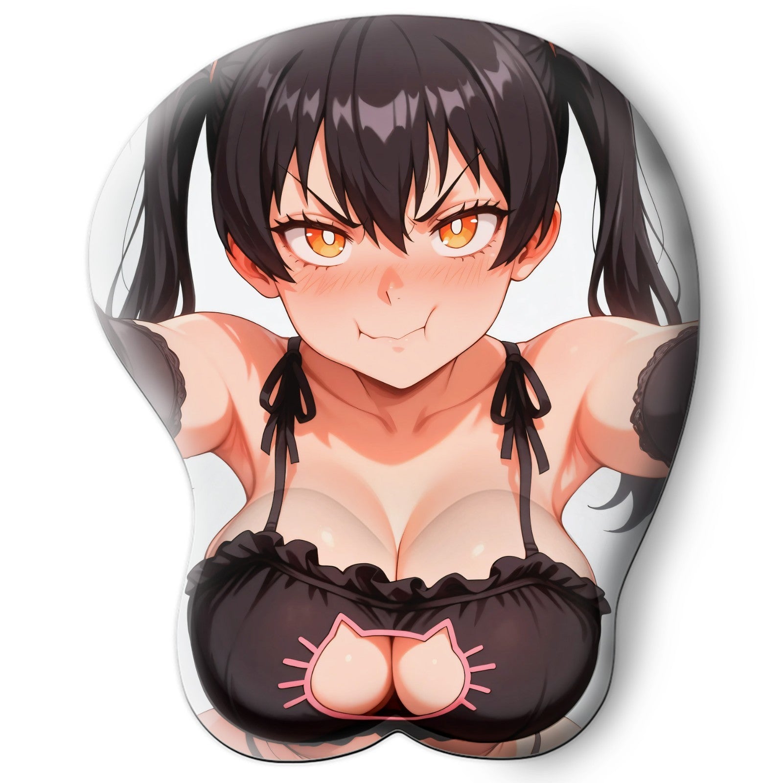 3D oppai Anime Mouse Pad with Silicone Wrist Support, Non-Slip Ergonomic Shape, Fire Force Anime Character Tamaki Kotatsu #01