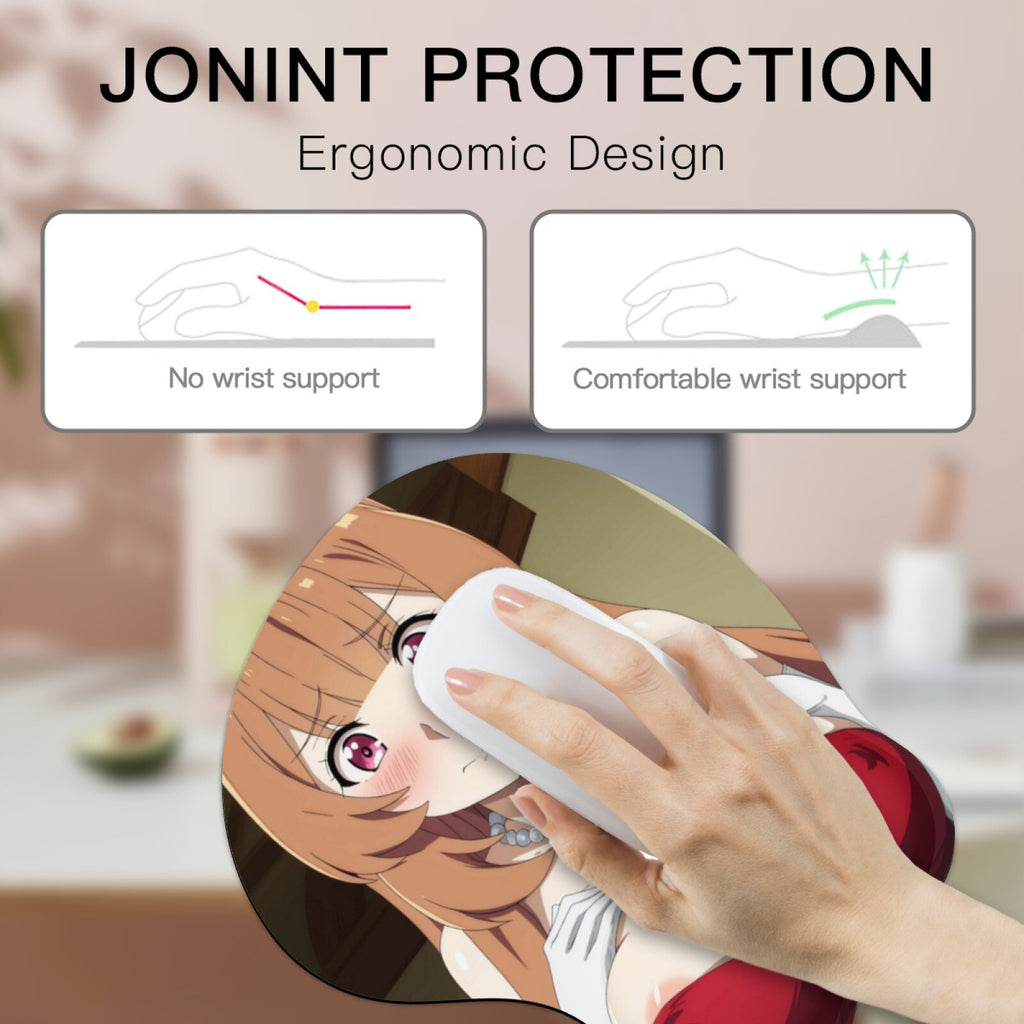 3D oppai Anime Mouse Pad with Wrist Rest by Shield Hero Raphtalia Silica #02